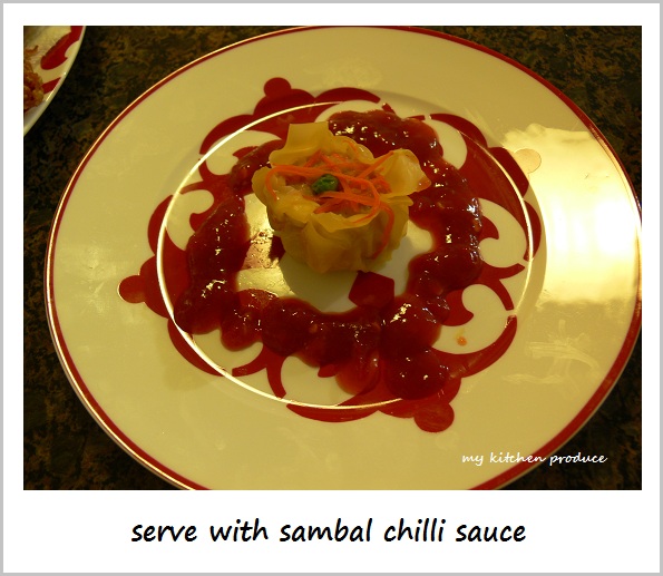 Chicken Siu Mai serve with sambal chilli sauce